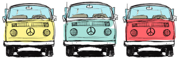 Graphic of three color luna busses